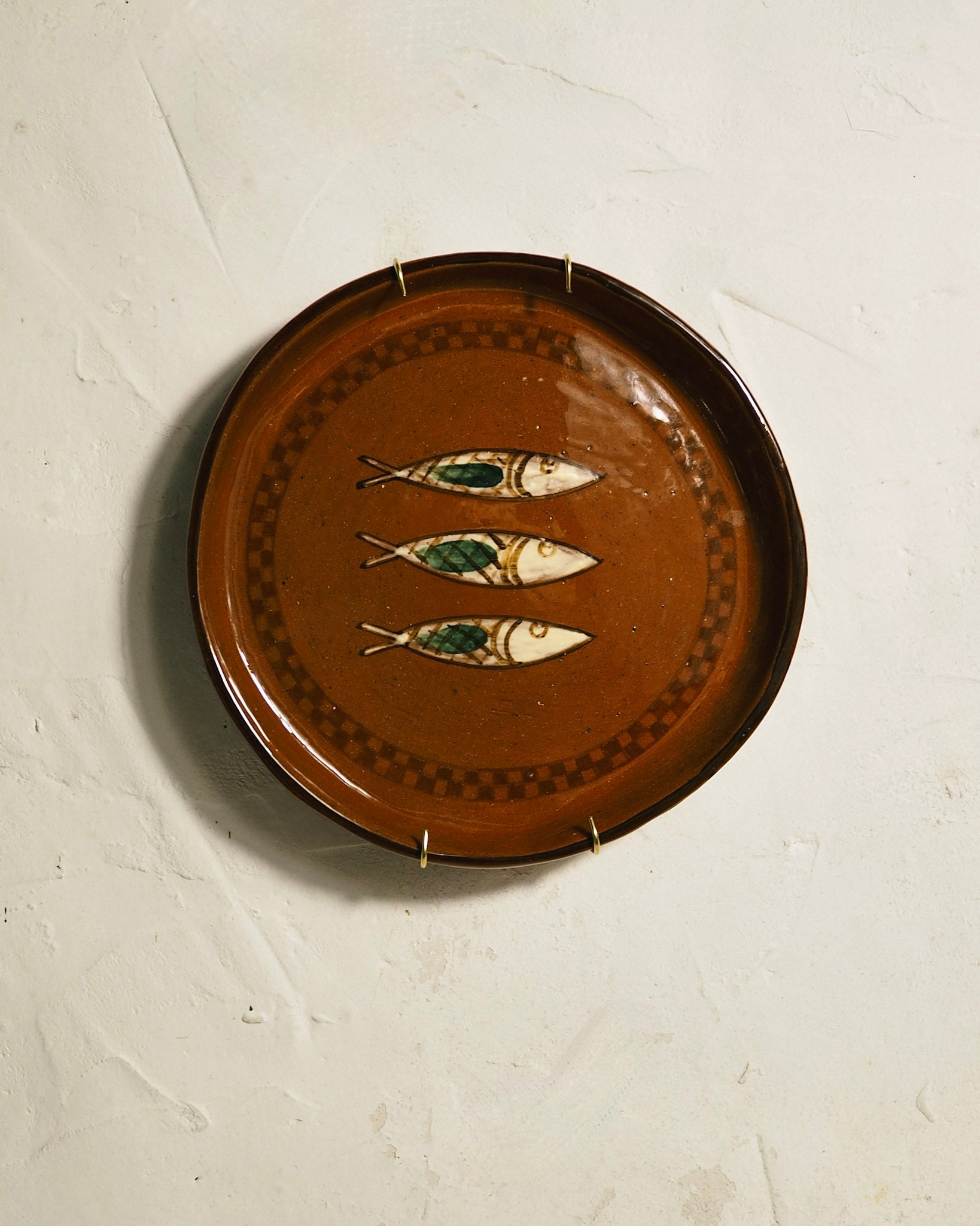 Sardine Plate - Terracotta Check