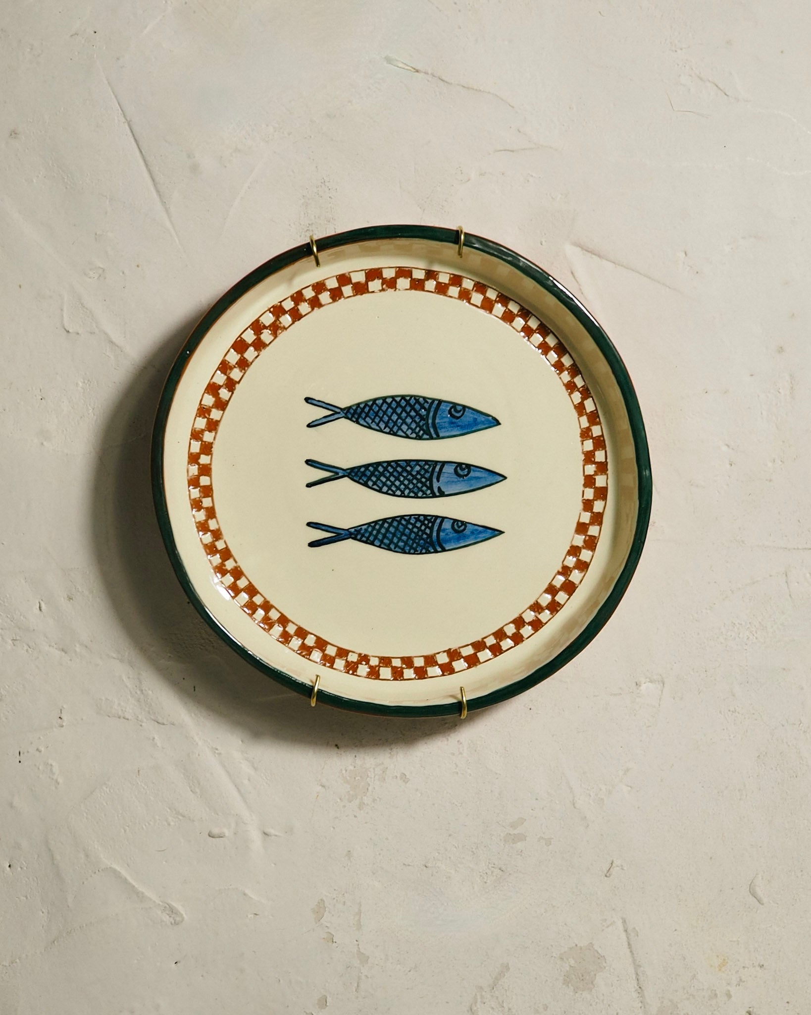 Sardine Plate - Sgraffito Check