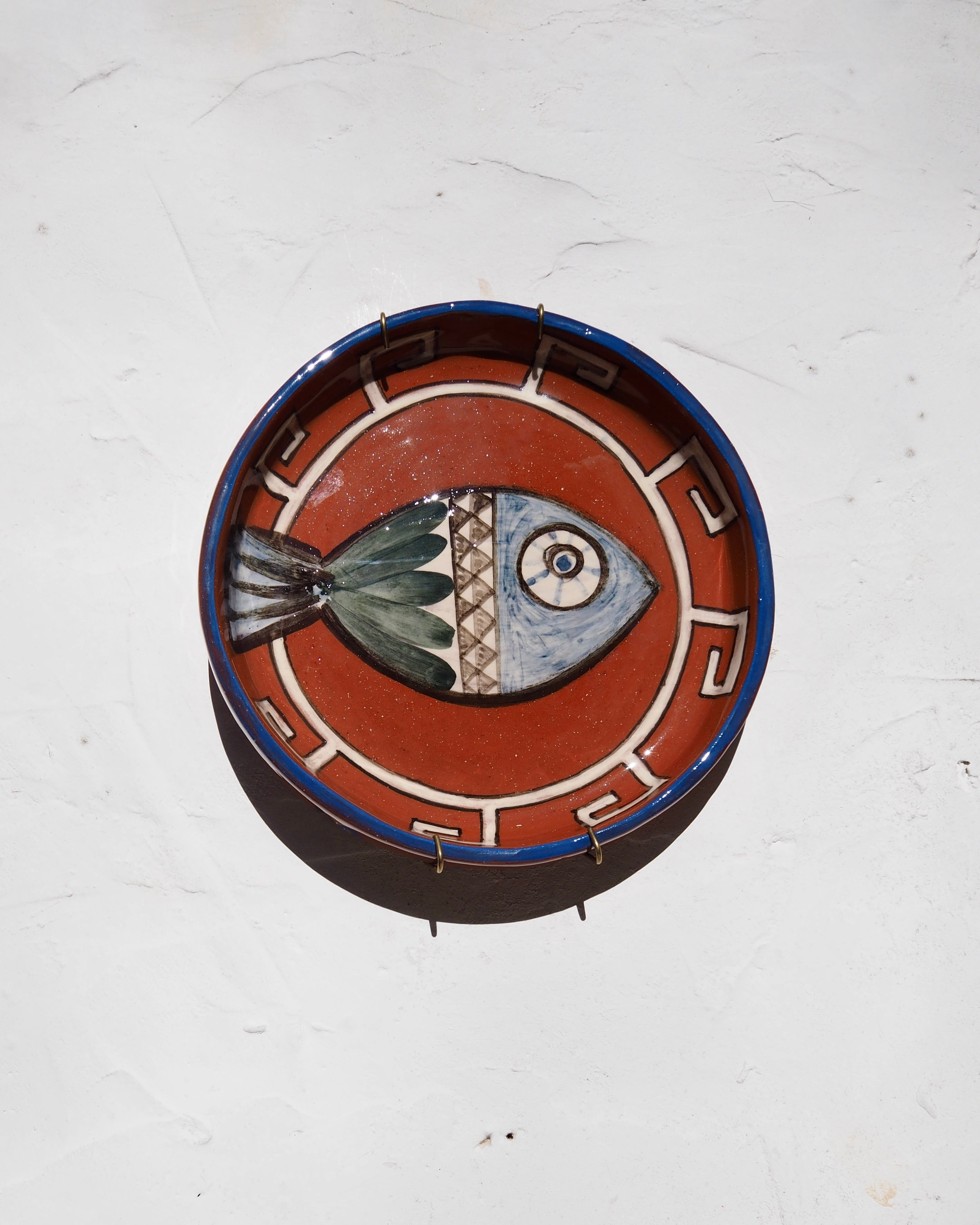 Sardine Plate - Fish w greek key