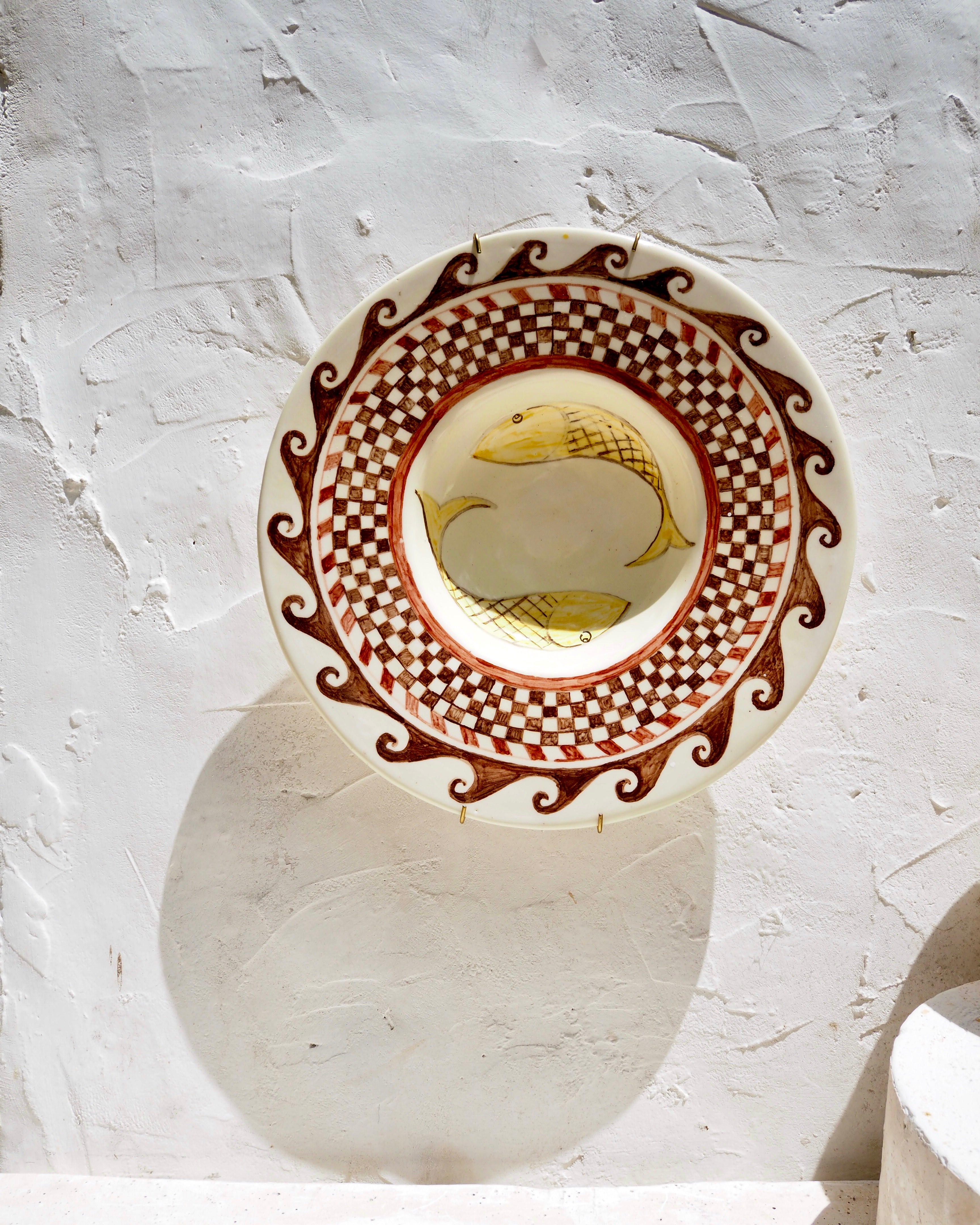 Wall plate - with Sicilian tile motif