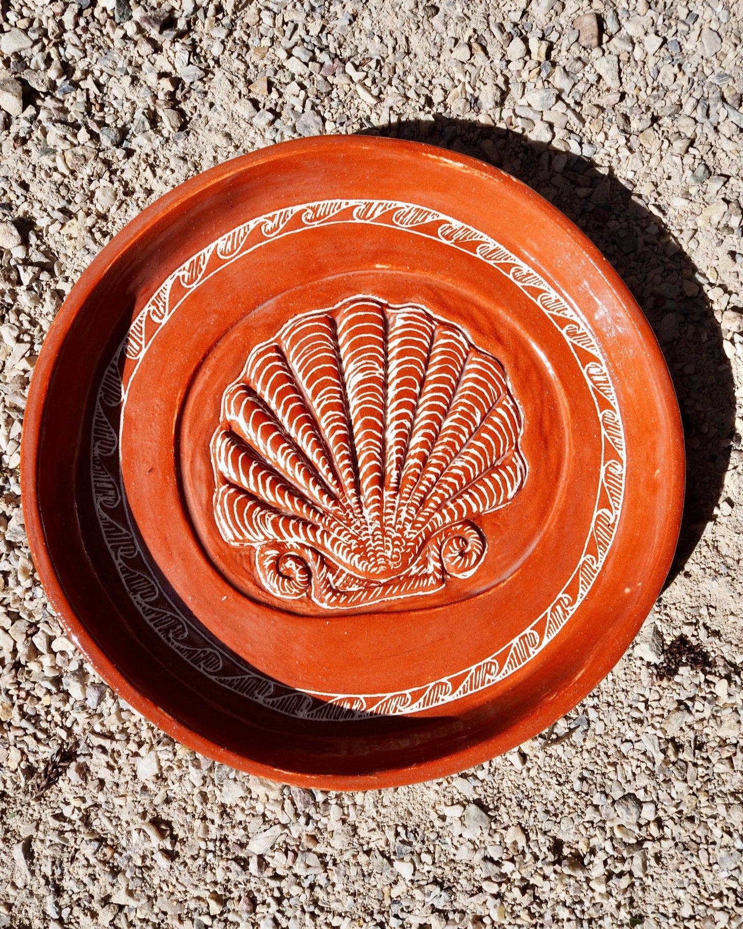 Sardine Plate - Carved Shell with brass wall hook