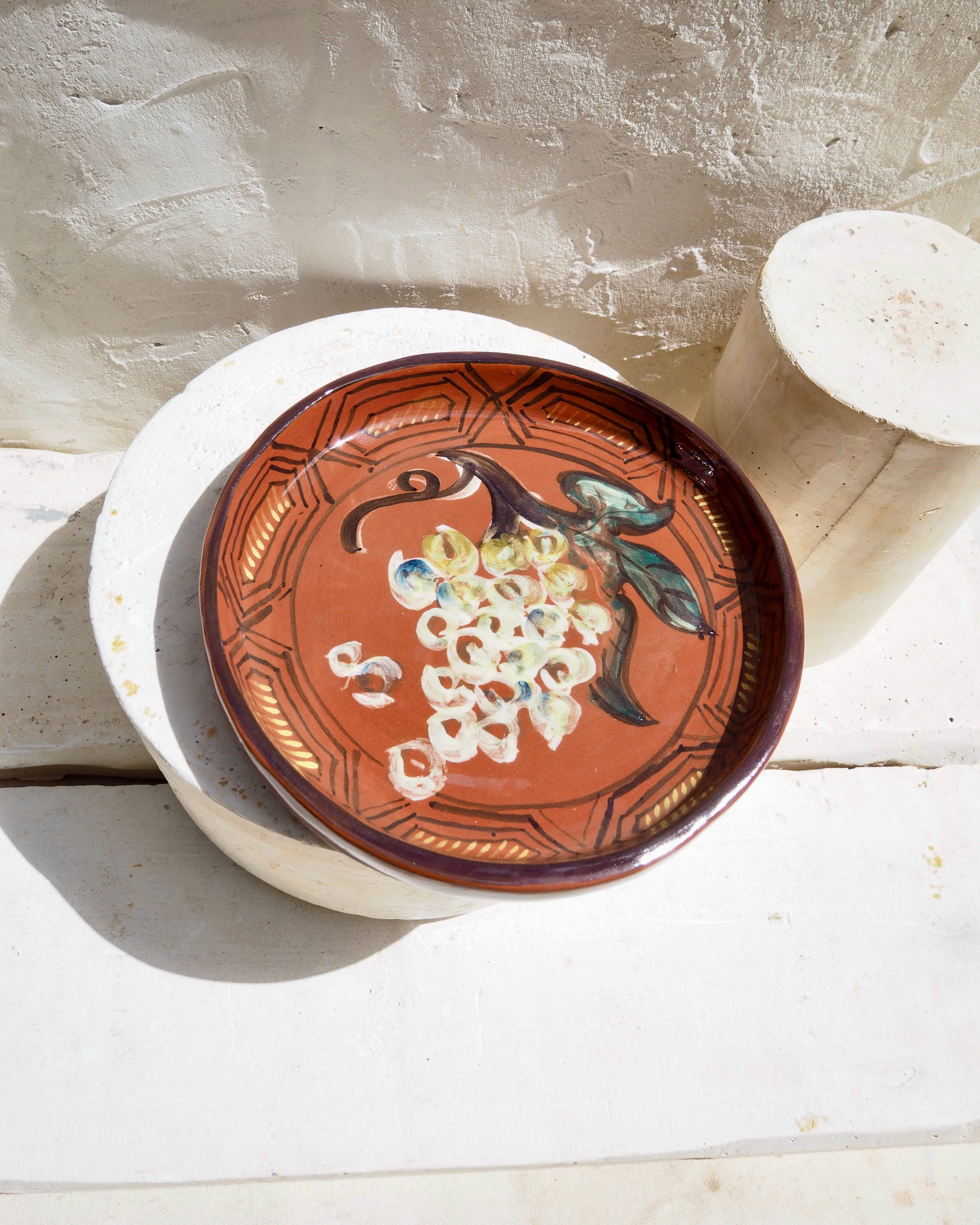 Sardine Plate in Italian terracotta - Salina uva