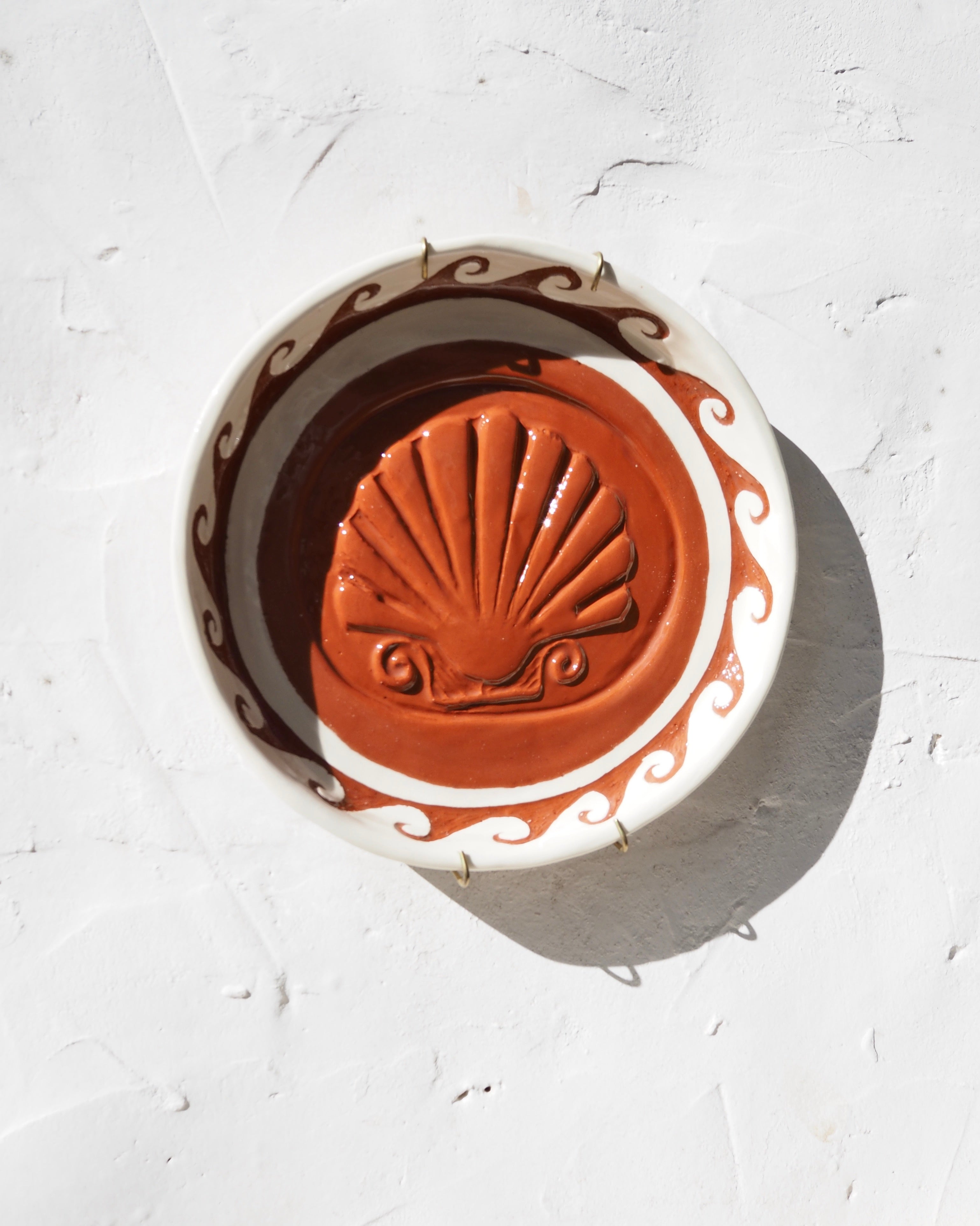 Sardine Plate - Embossed shell with carved border detail