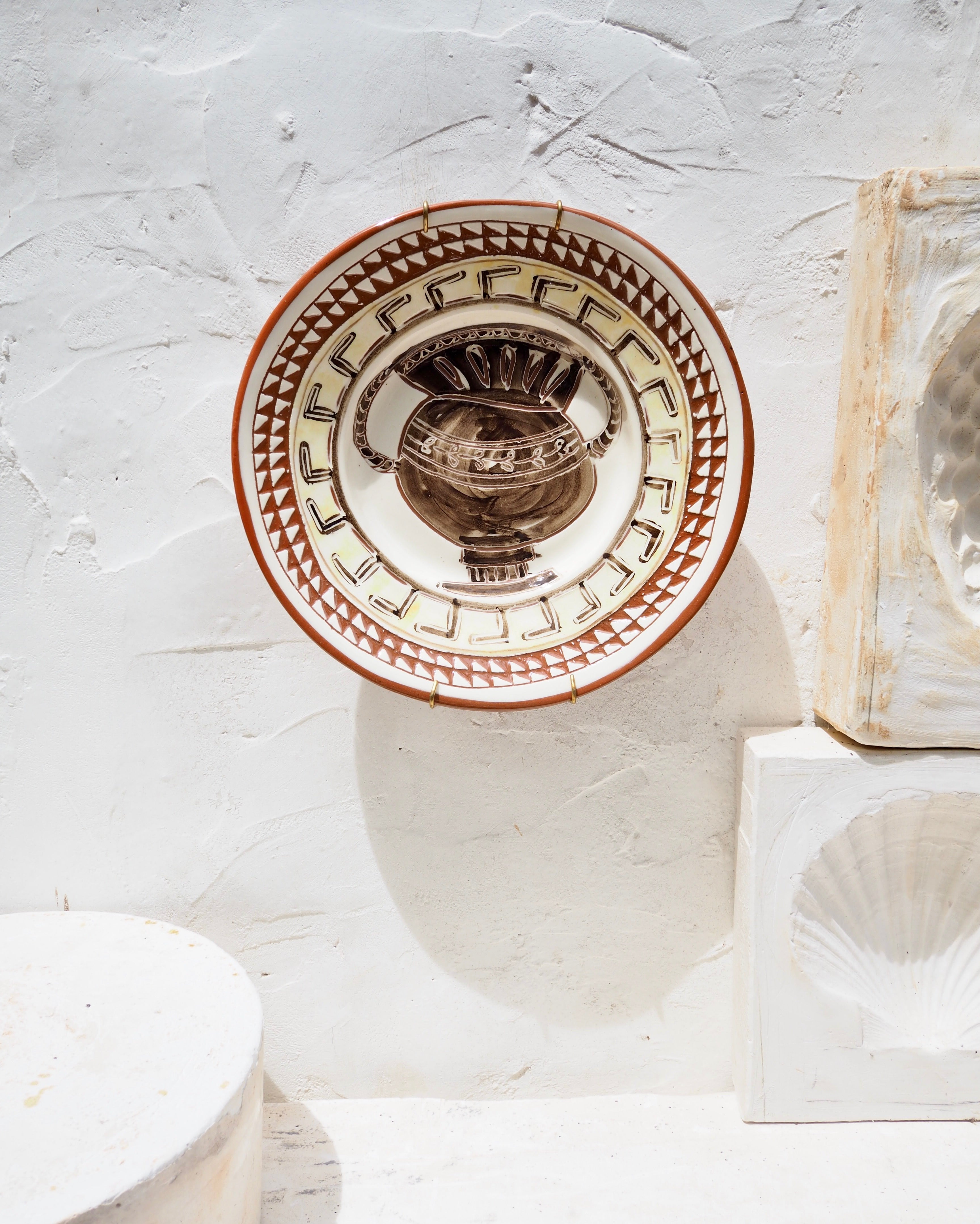 Puglia Plate - Sicilian Urn with carved detailing
