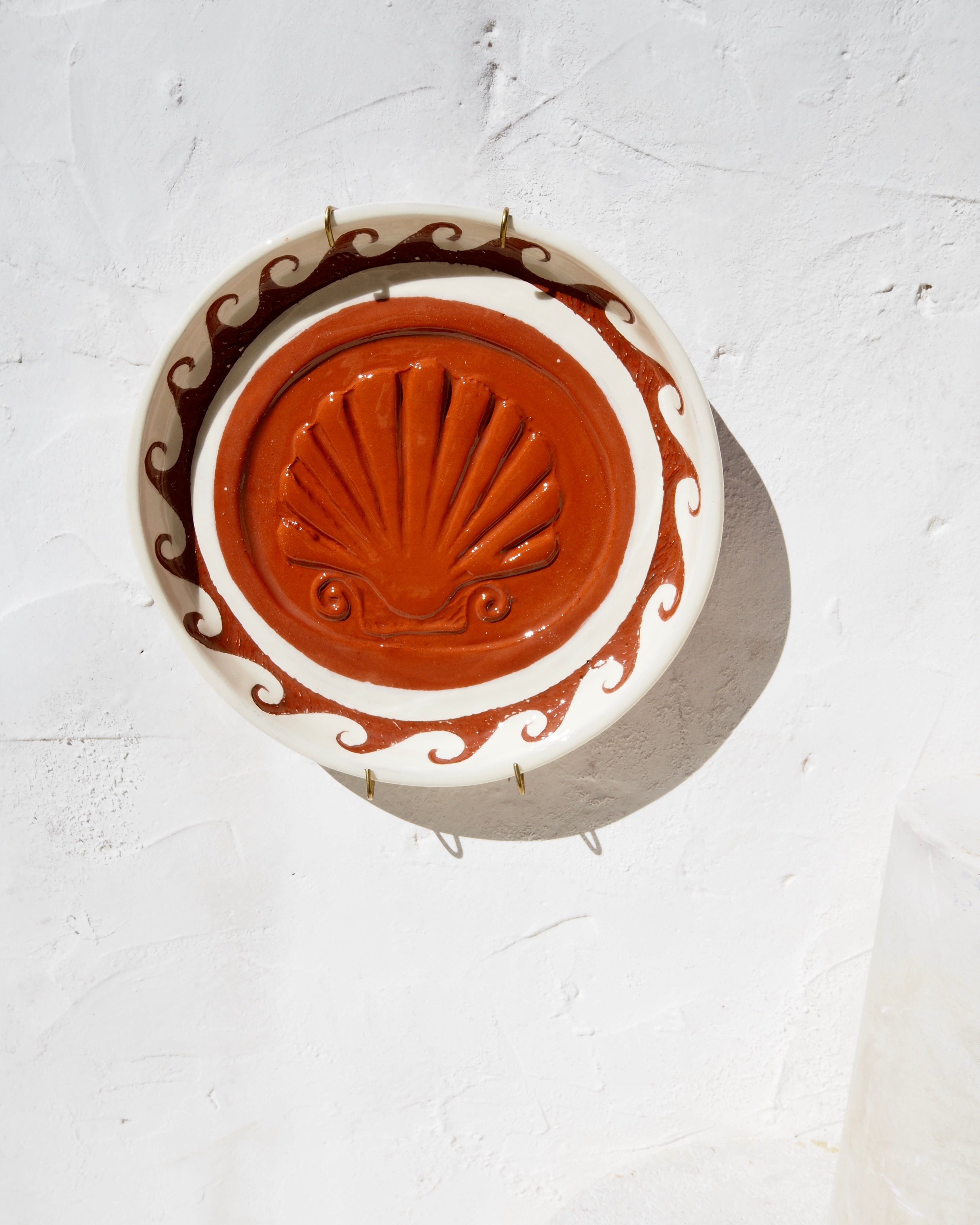 Sardine Plate - Embossed Shell and carved border detail