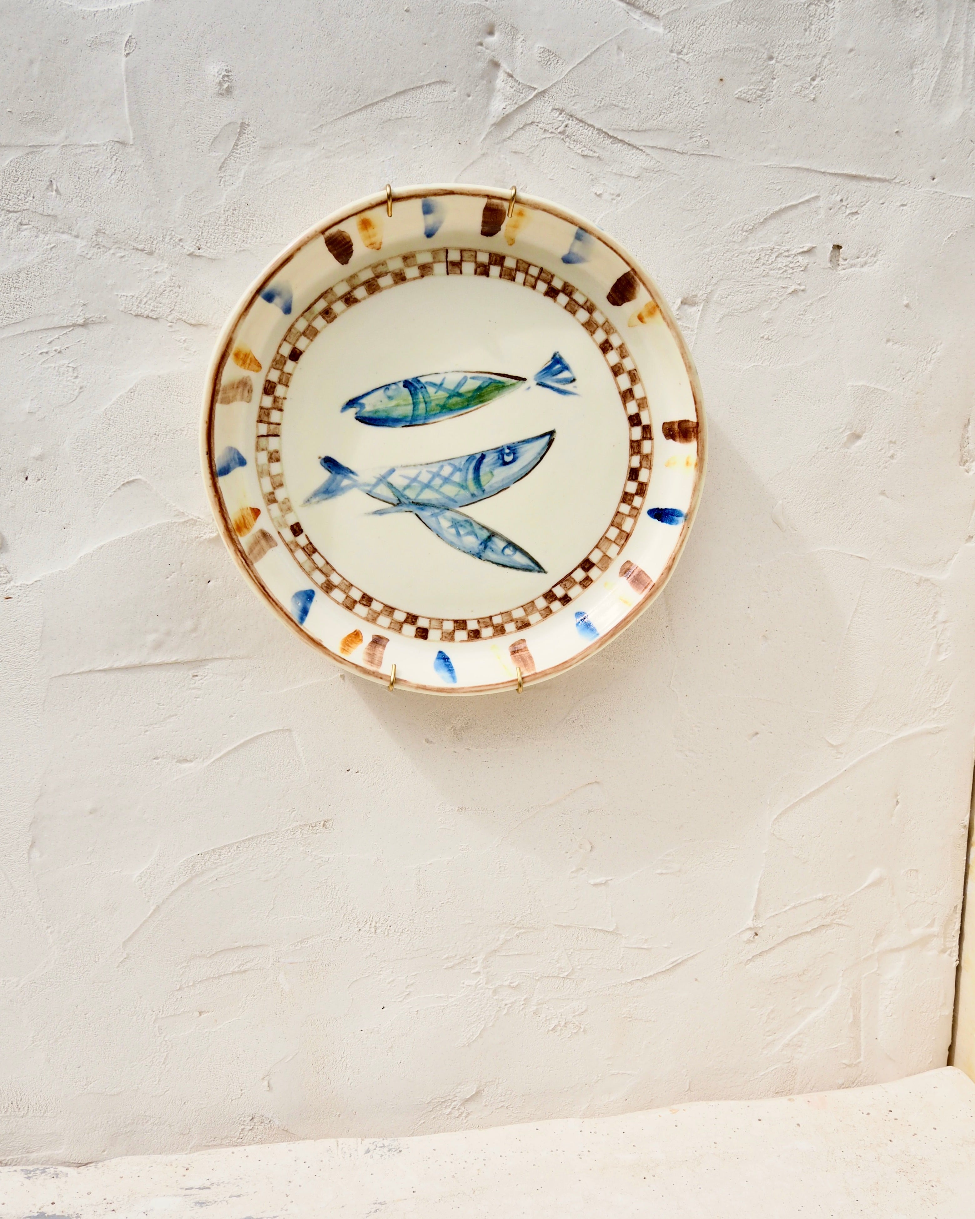 Sardine Plate - Pesce Brown Check