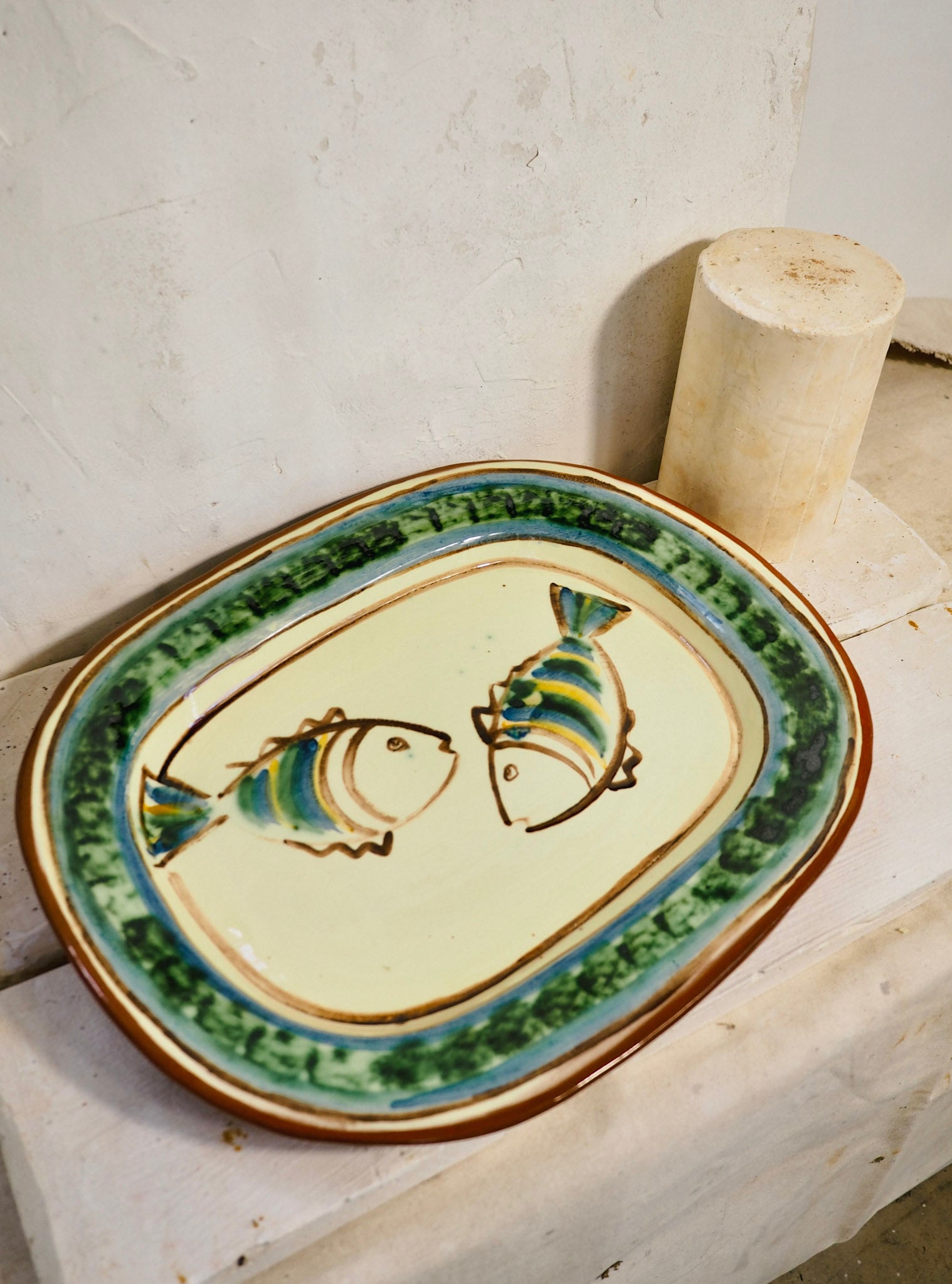 Terracotta platter - Verde Pesce