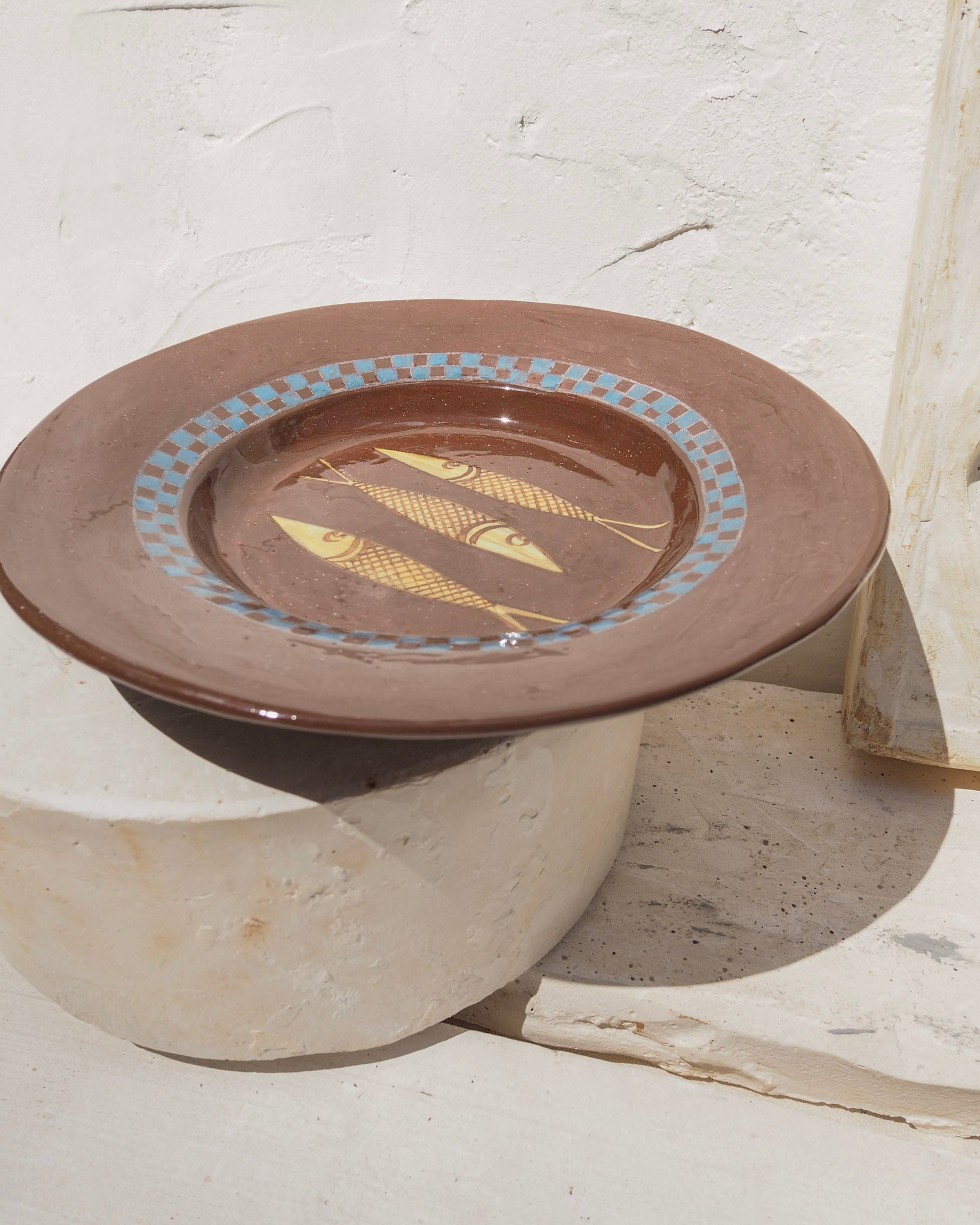 Puglia Plate - Blue check