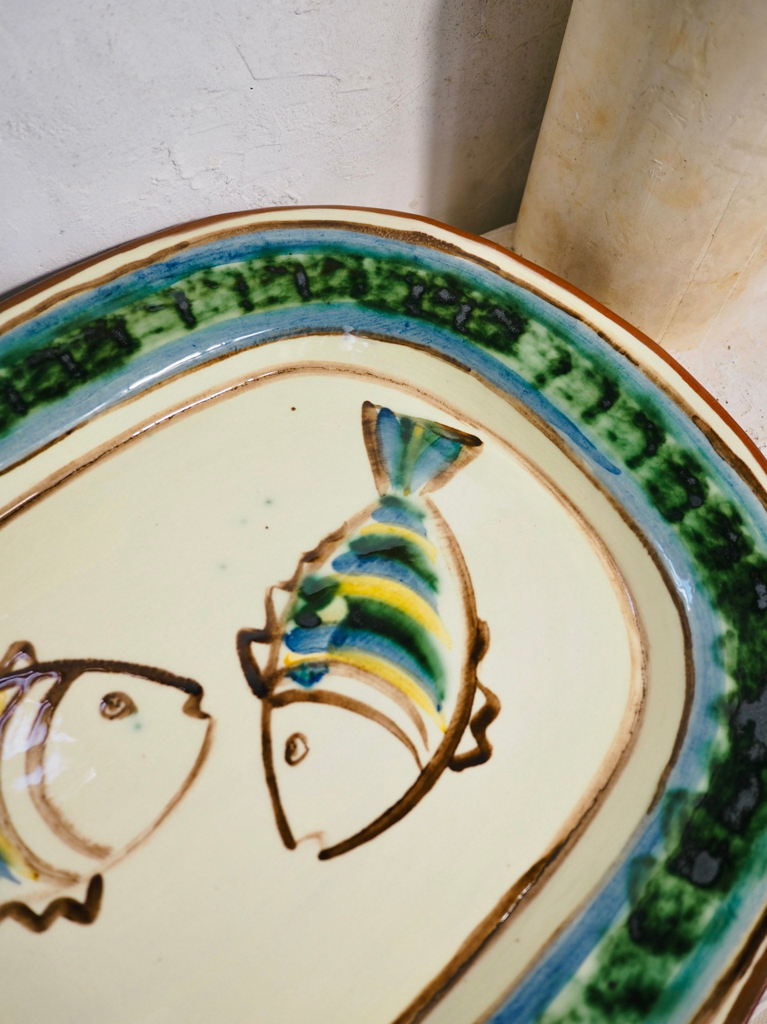 Terracotta platter - Verde Pesce