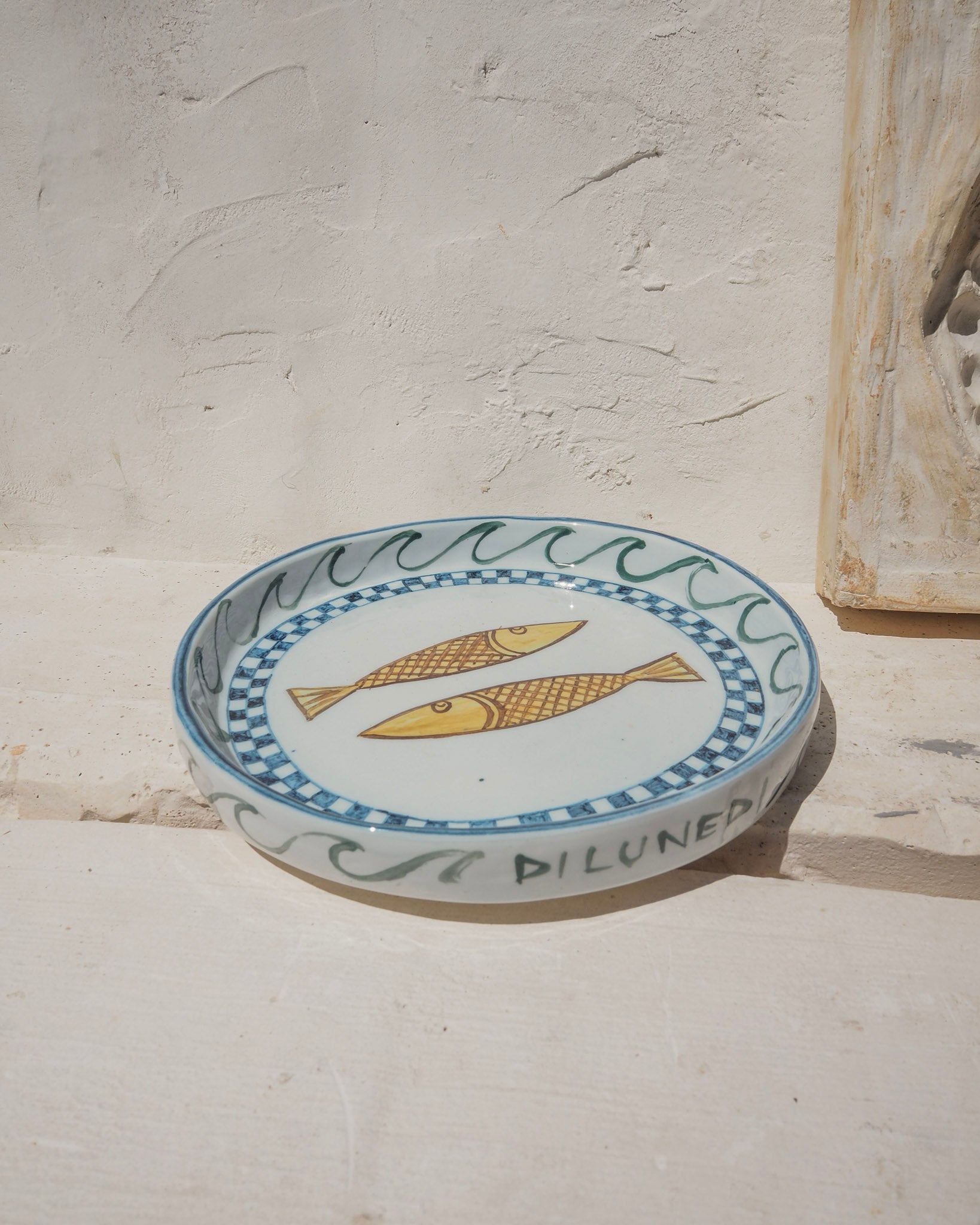 Sardine Plate - Blue check