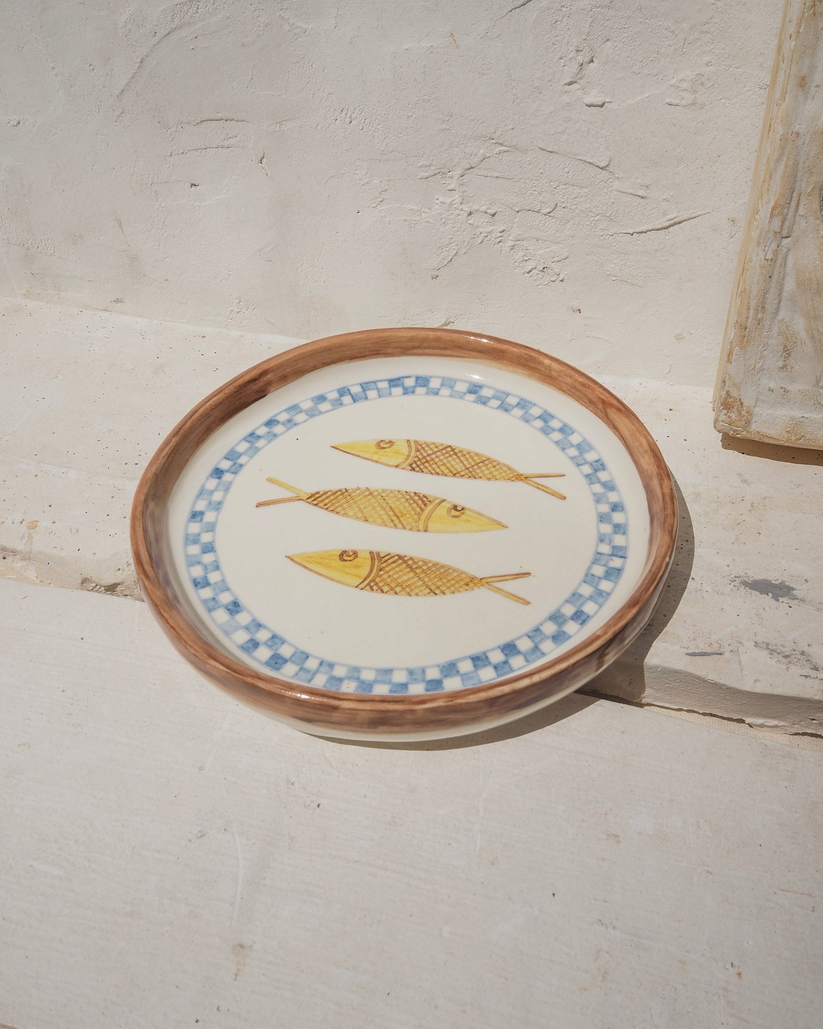 Sardine Plate - Blue Check