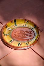 Load image into Gallery viewer, Sardine Plate - stamped fish with brass wall hook
