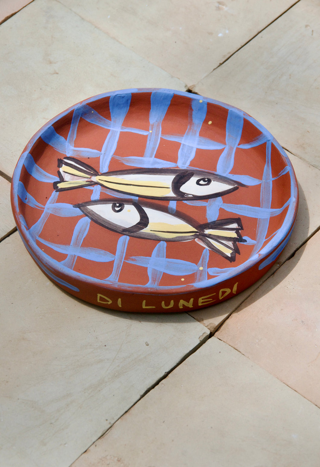 Decorative Sardine Plate - Pesce 1 with wall hook