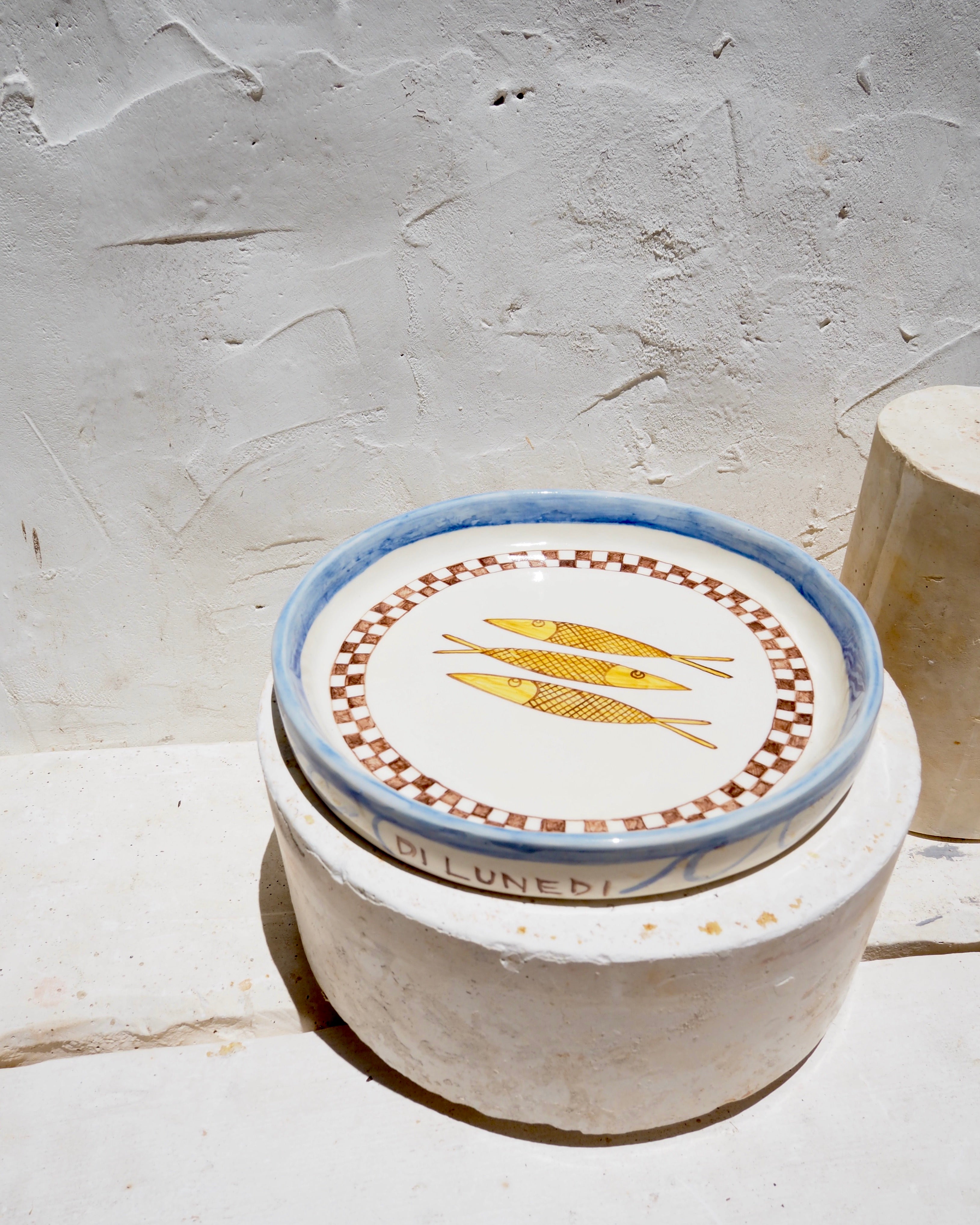 Sardine Plate - Brown check