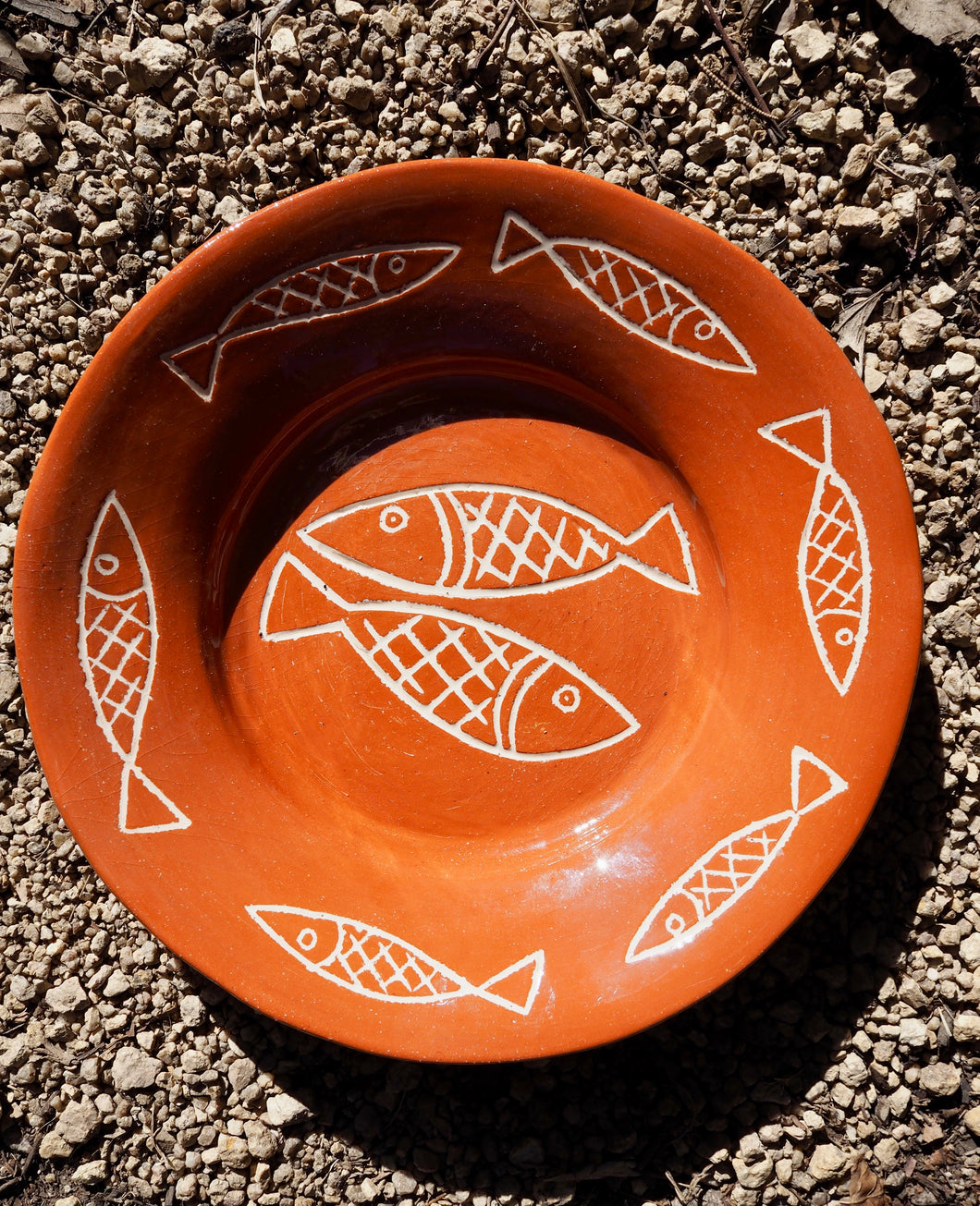 Puglia Plate - Sgraffito Fish