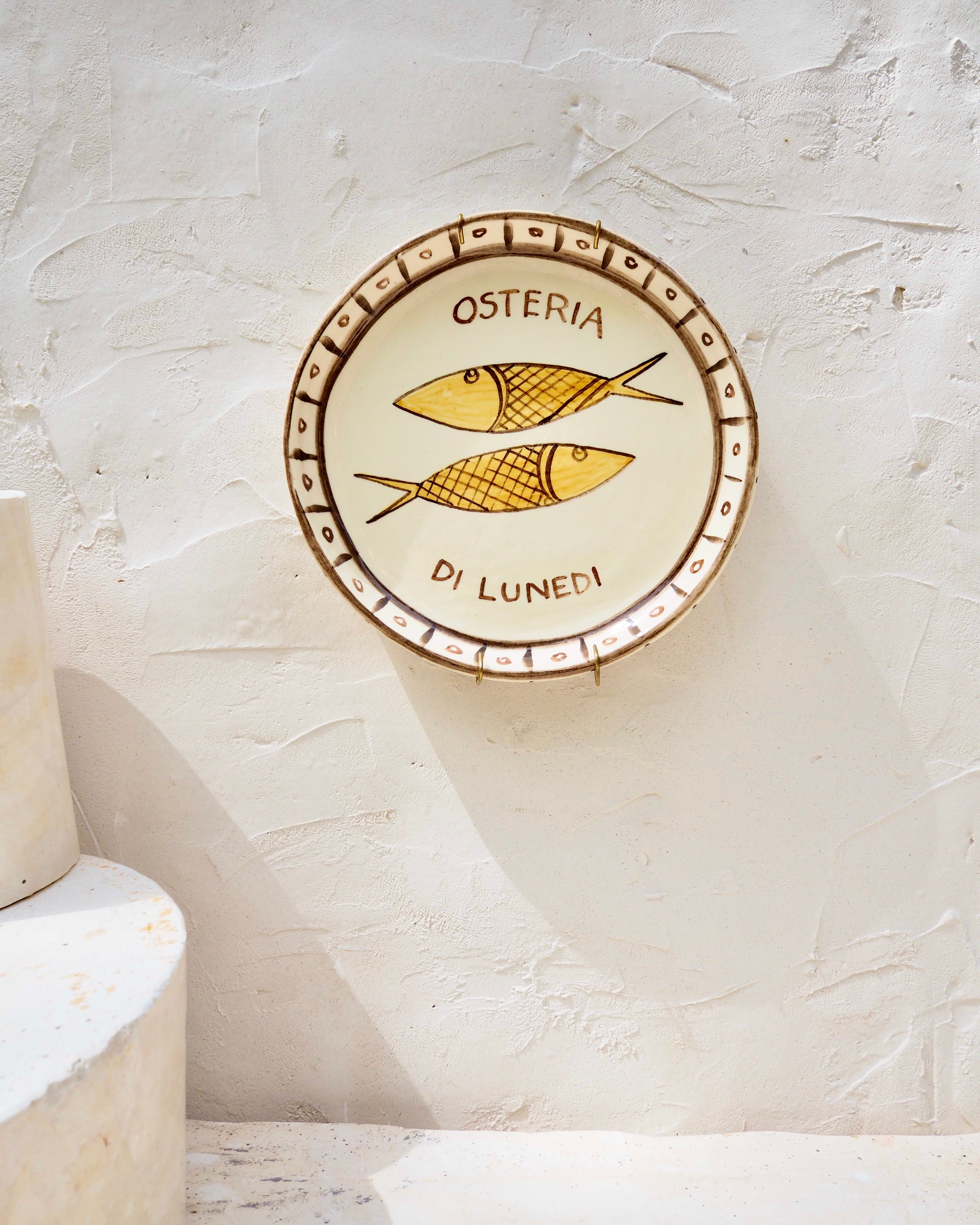 Sardine Plate - Osteria di Lunedi - w brass wall hook