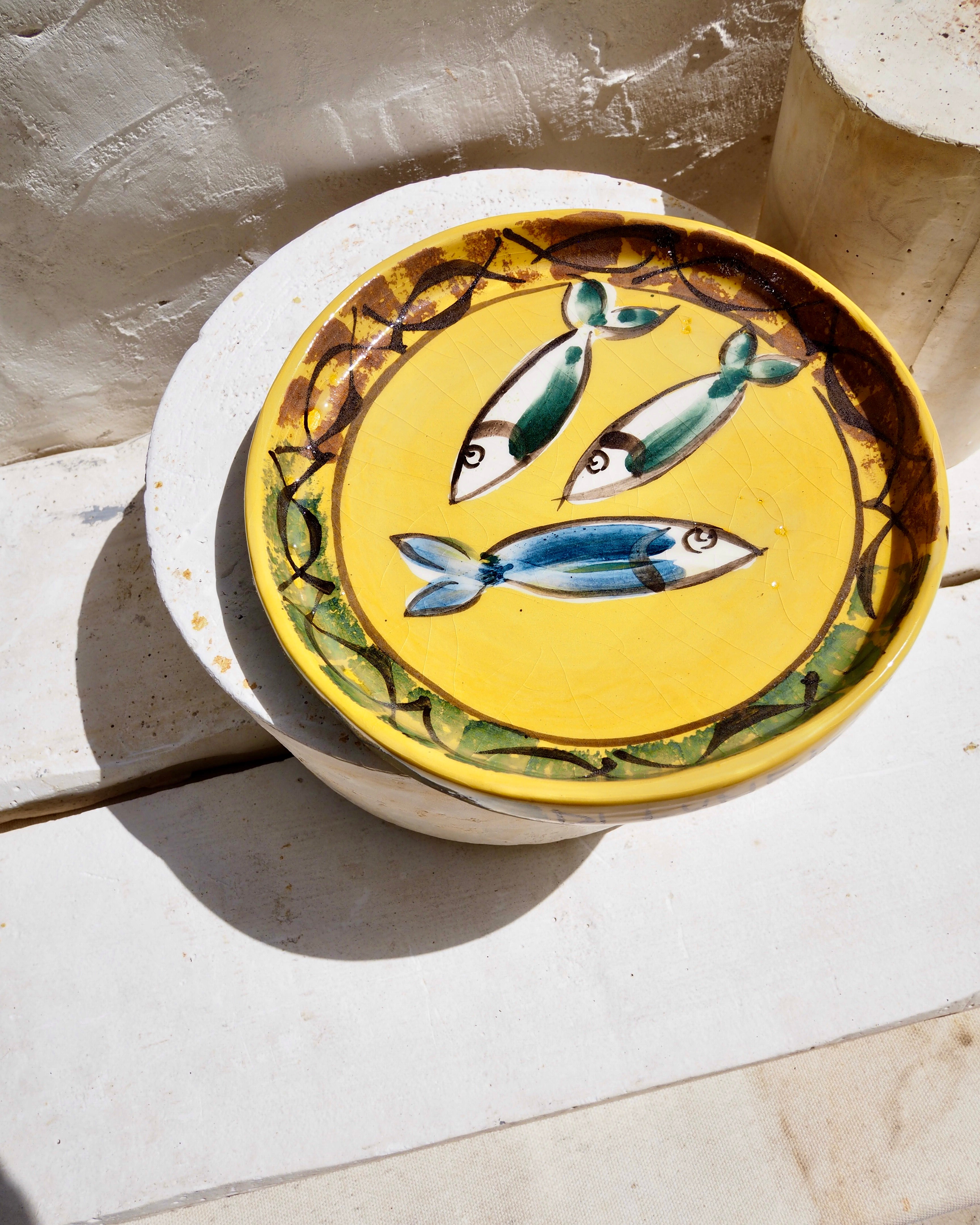 Sardine Plate in Italian terracotta - Pesce Mondello