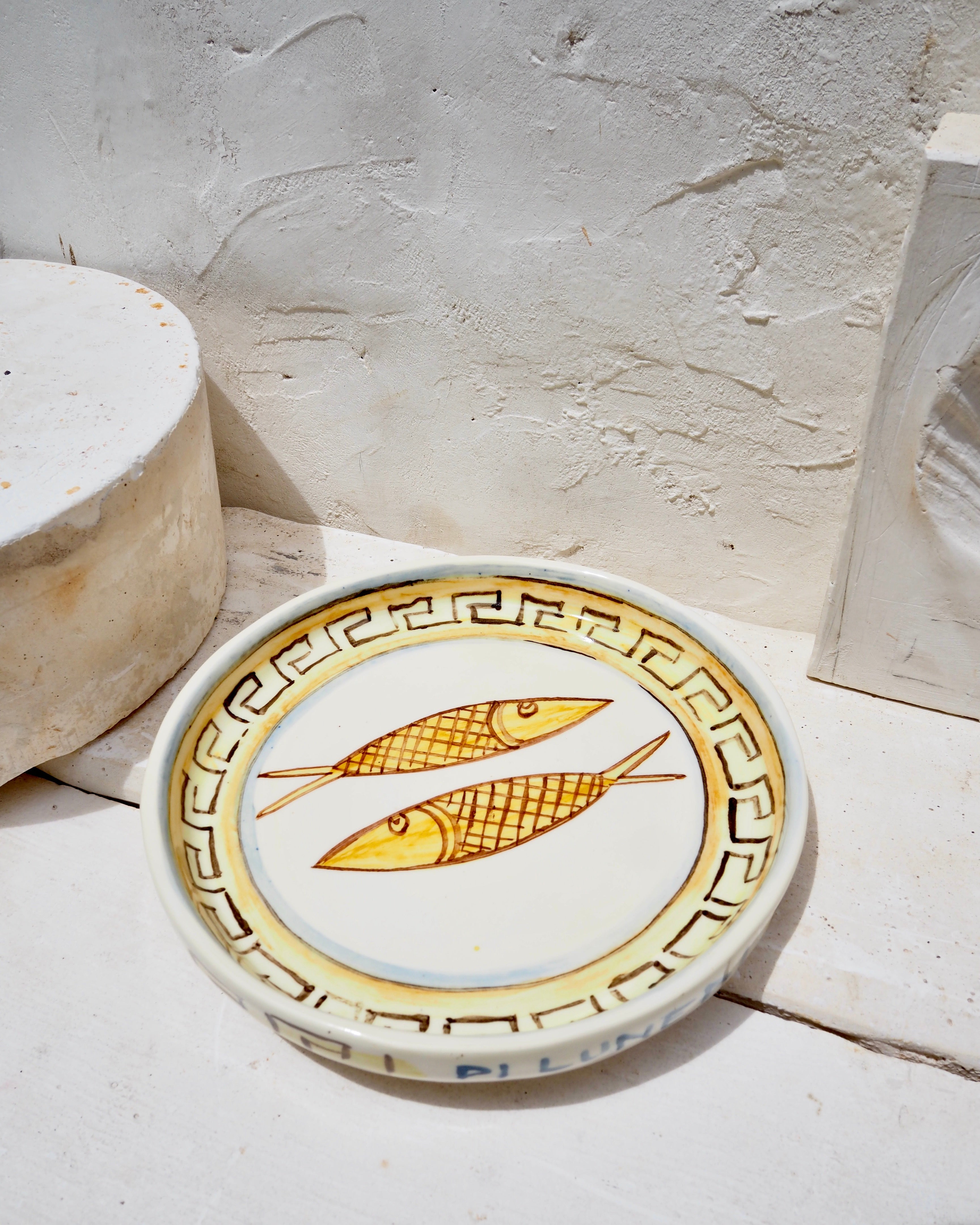 Sardine Plate - Sicilian greek key