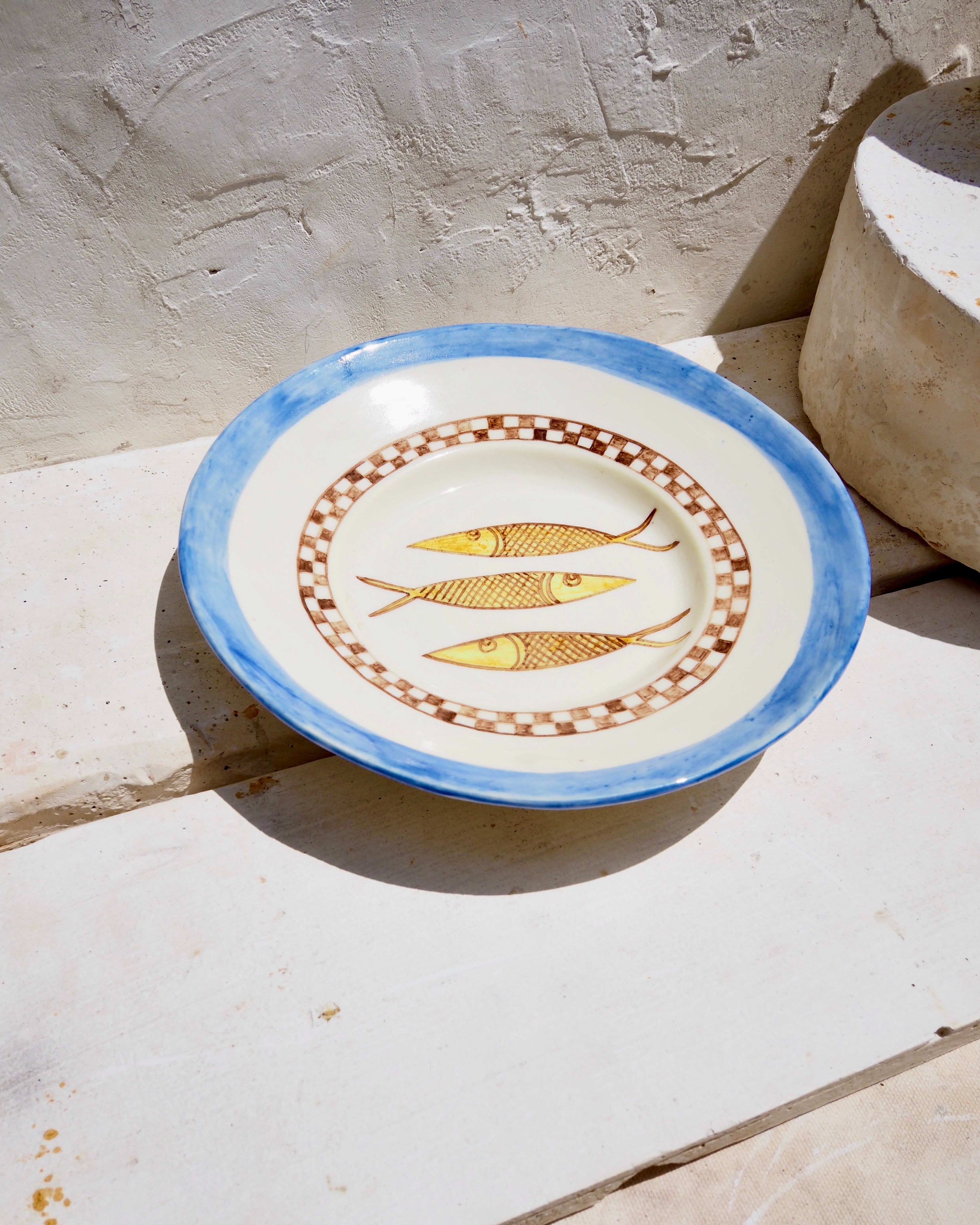 Puglia Plate - Brown check