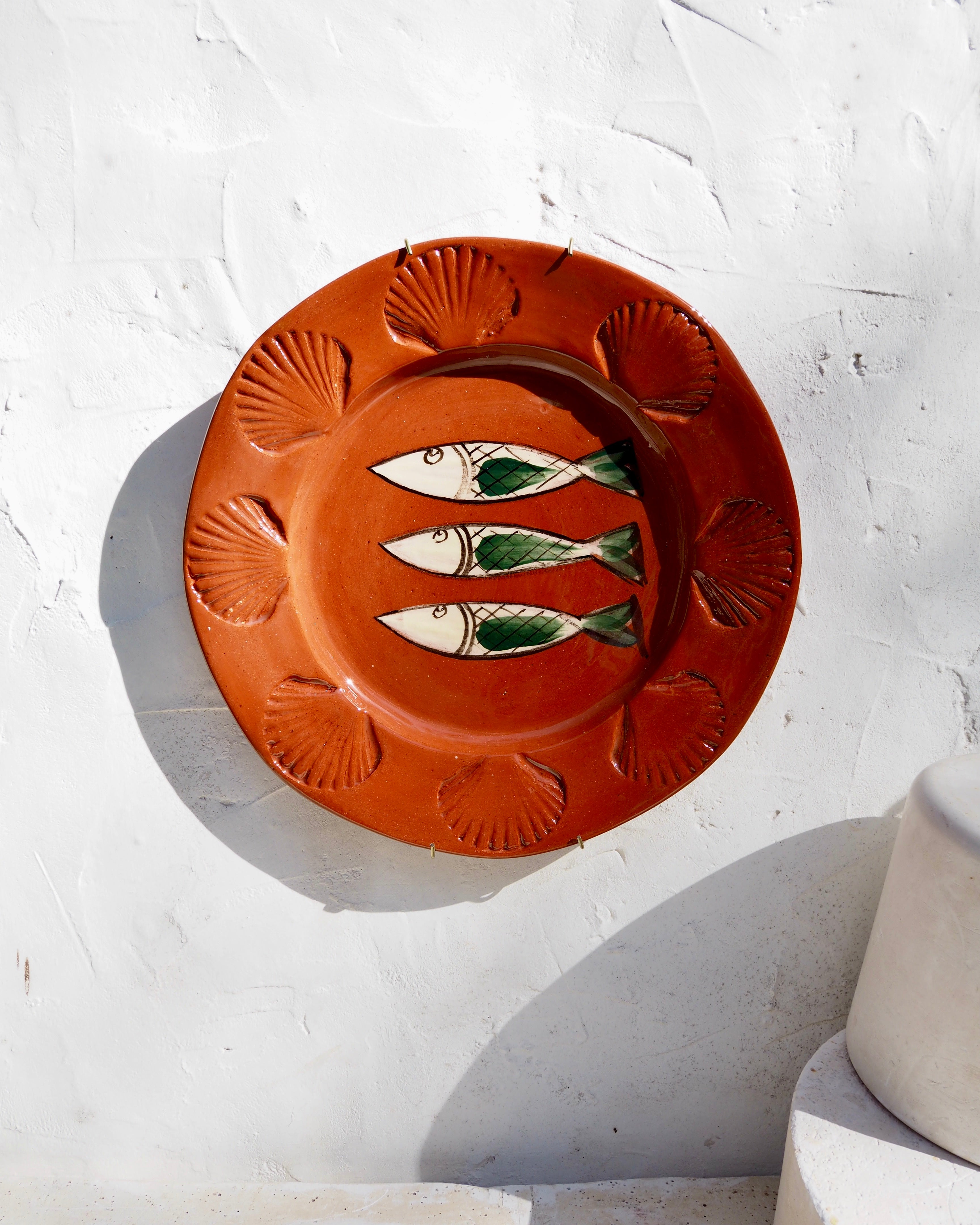 Plate with Embossed Shell border