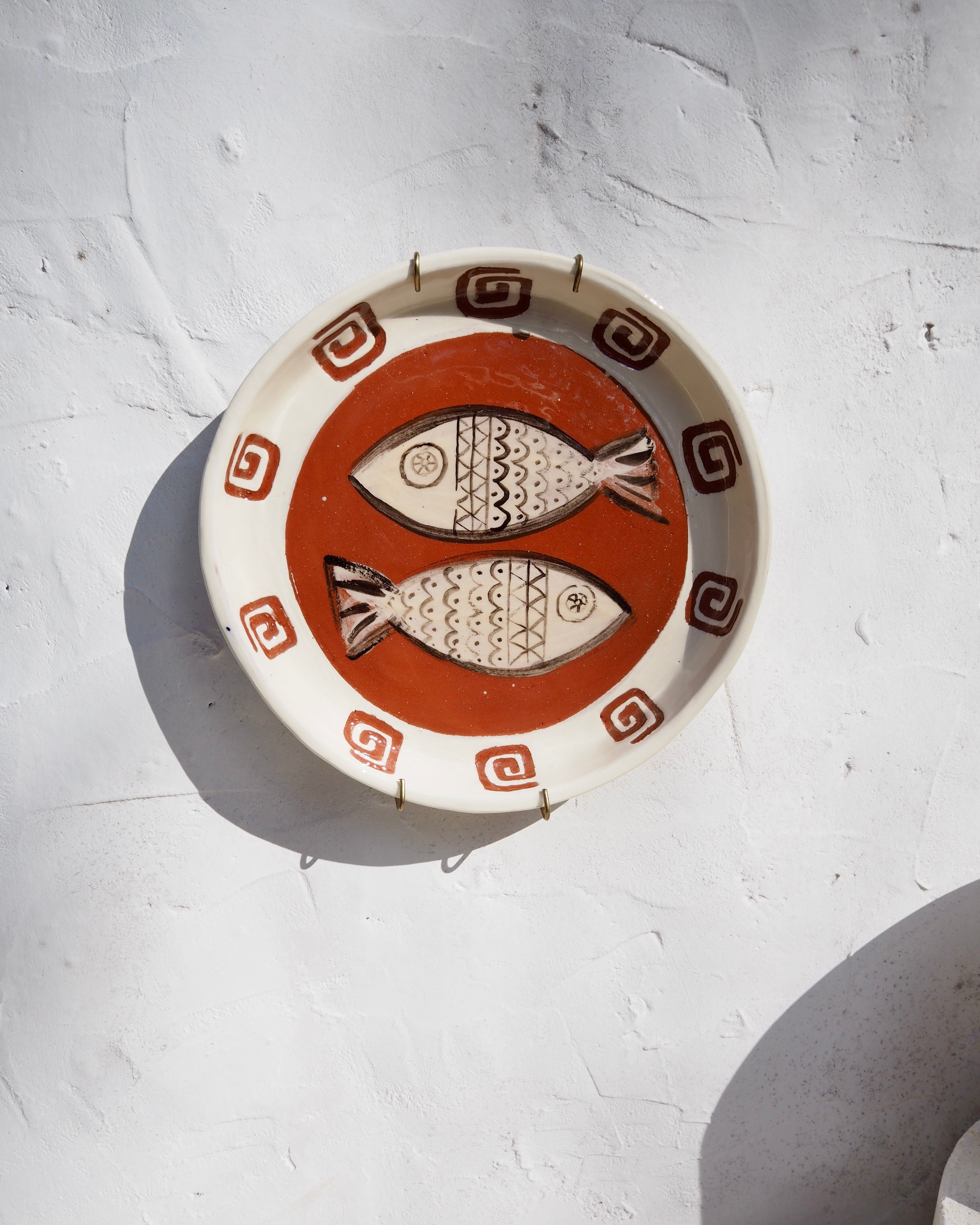 Sardine Plate - Carved border with fish