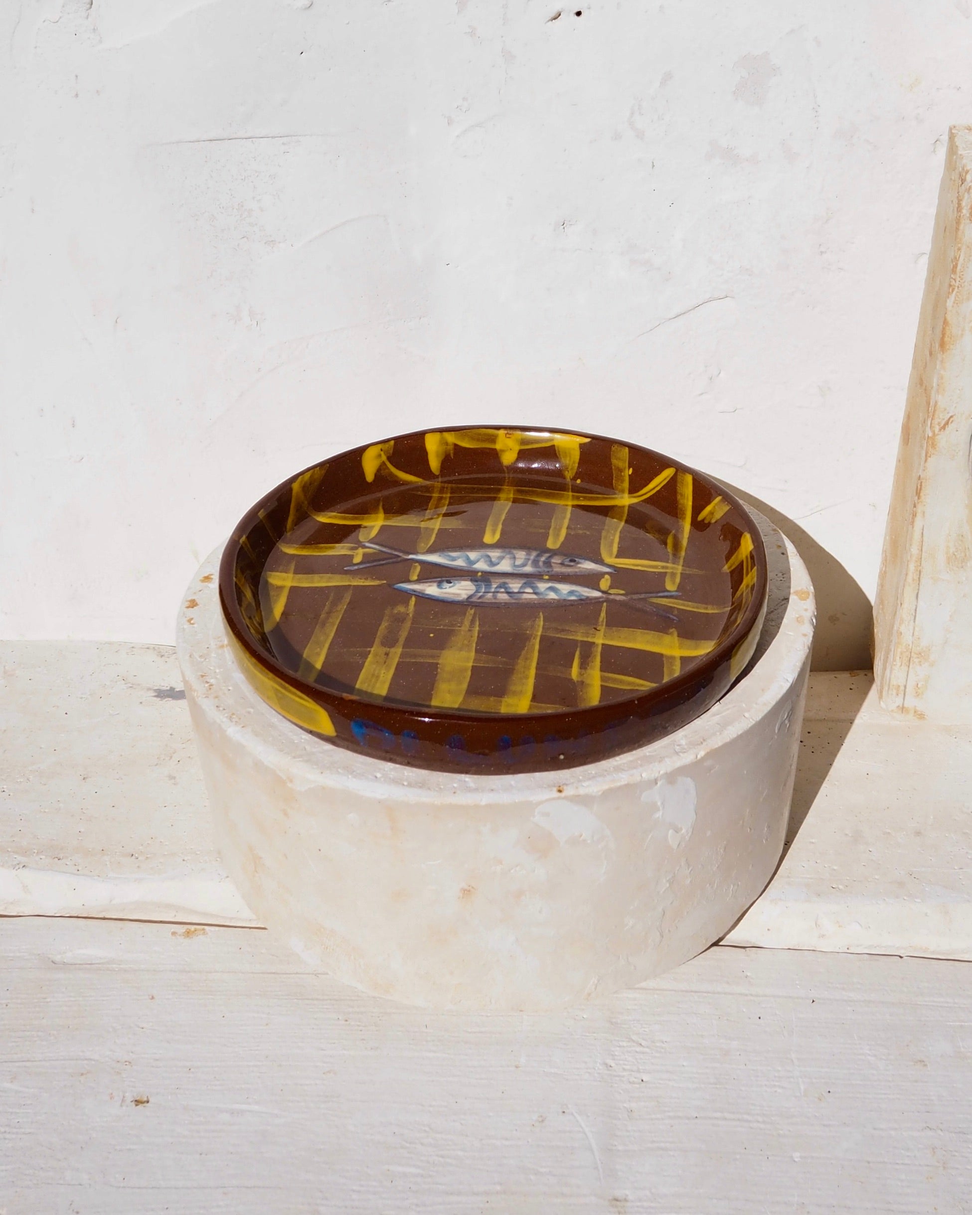 Sardine Plate - Yellow Check